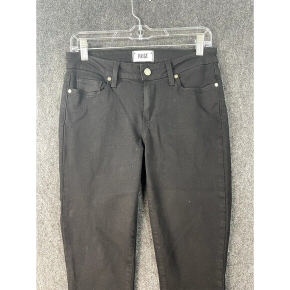 Paige Jeans Women's 28 Black Verdugo Ankle Skinny Dark Wash Black Stretch - Picture 2 of 9